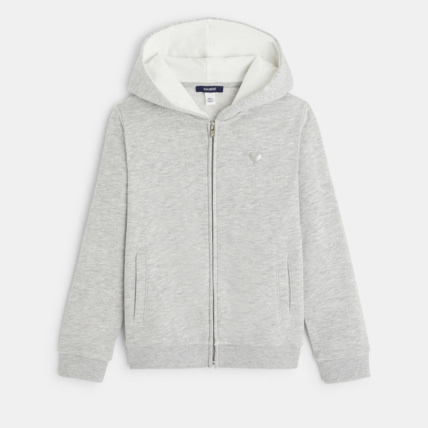 Avis Sweat-shirt uni à capuche gris fille OKAIDI 1