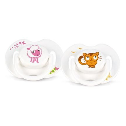 Avis 2 sucettes orthodontiques animal silicone 0-6 mois  Philips Avent 1