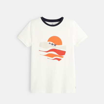 Avis T-shirt maille piquée à motif blanc garçon OKAIDI 1