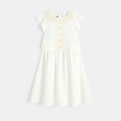 Avis Robe de cérémonie brodée blanche fille OKAIDI 2