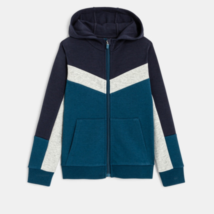 Avis Sweat-shirt 3 couleurs à capuche bleu garçon OKAIDI 1