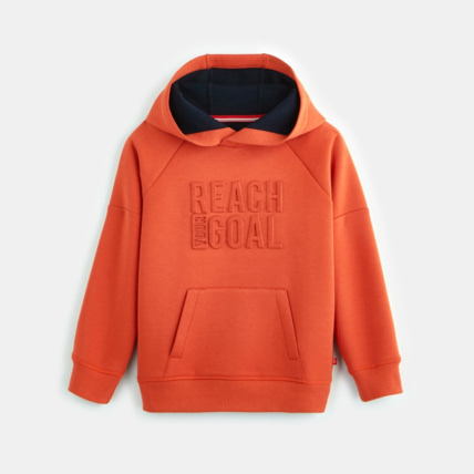 Avis Sweat à capuche orange garçon OKAIDI 1