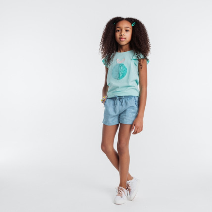 Avis Short en lyocell bleu fille OKAIDI 1