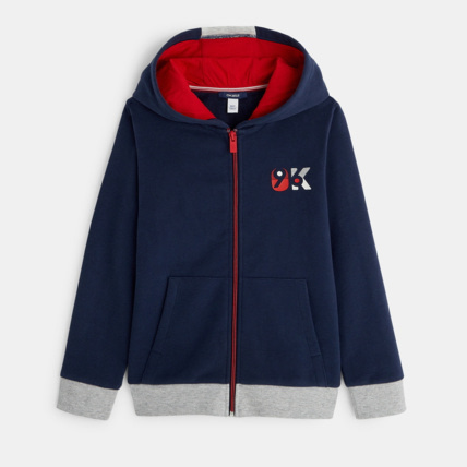 Avis Sweat-shirt zippé à capuche OK96 bleu garçon OKAIDI 2