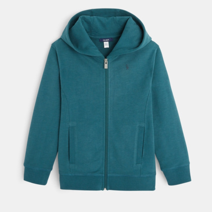 Avis Sweat-shirt uni à capuche bleu garçon OKAIDI 1