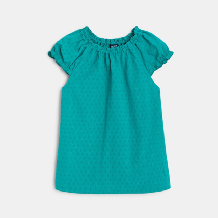 Avis Blouse brodée unie verte fille OKAIDI 2