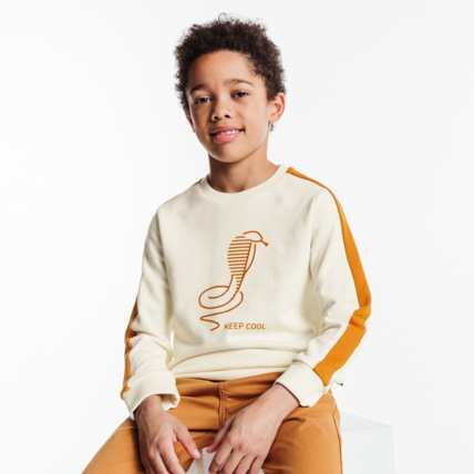 Avis Sweat tendance blanc garçon OKAIDI 1