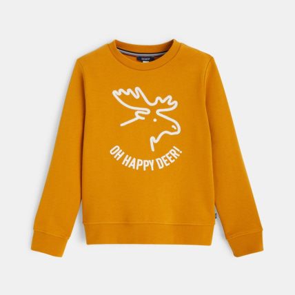 Avis Sweat-shirt motif caribou jaune garçon OKAIDI 1