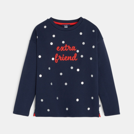 Avis Sweat à pois bleu fille OKAIDI 1