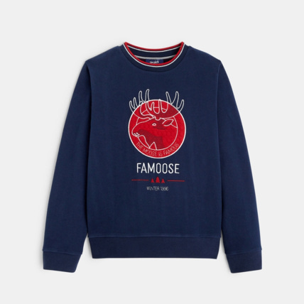 Avis Sweat-shirt à motif brodé bleu garçon OKAIDI 1