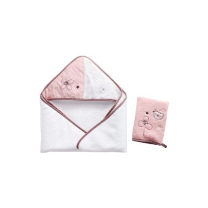 Avis Cape de bain + gant bio bebe Poussinnettes Vertbaudet 1