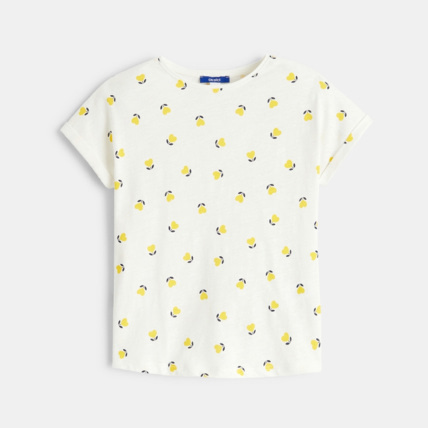 Avis T-shirt imprimé fleuri jaune fille OKAIDI 2