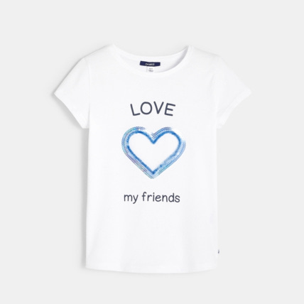 Avis T-shirt à motif 3D fantaisie blanc fille OKAIDI 1