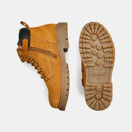 Avis Boots outdoor croûte de cuir à lacets beige garçon OKAIDI 3