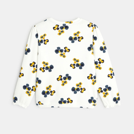 Avis Sweat-shirt à motifs imprimés Fleurs jaune fille OKAIDI 3