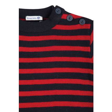 Avis Pull marin rayé "Fouesnant" Kids - Navire/Braise ARMOR-LUX 2
