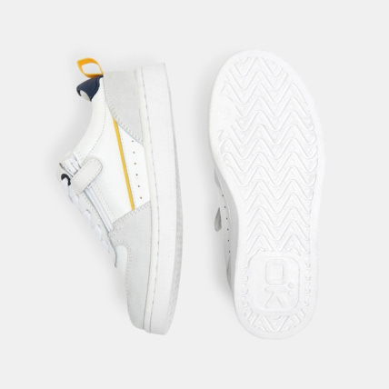 Avis Tennis bimatière cuir lacets et zip blanches garçon OKAIDI 3