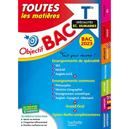 Avis Objectif Bac 2023 - Term Spécialités sciences humaines Toutes les matières Hachette Éducation 1