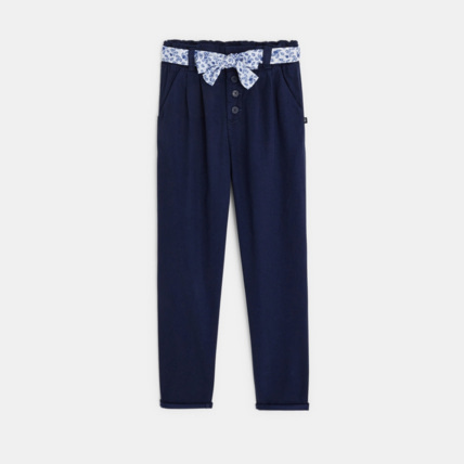 Avis Pantalon à pinces ceinturé bleu fille OKAIDI 1