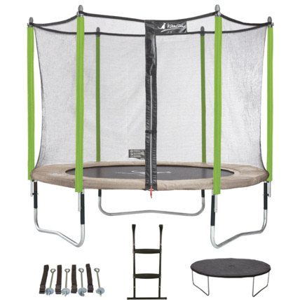 Avis Trampoline de jardin 305 cm + filet + échelle + bâche + kit d'ancrage Kangui 1