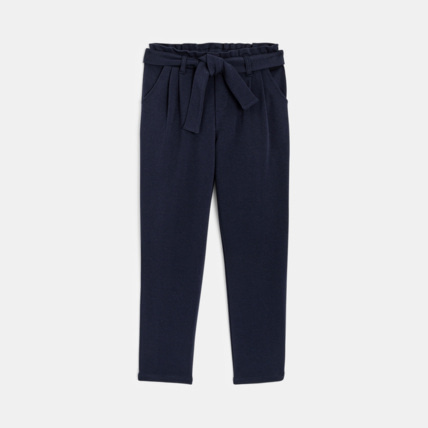 Avis Pantalon chino ceinturé bleu fille OKAIDI 1