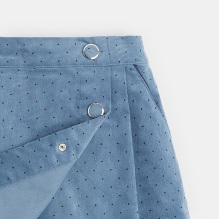 Avis Jupe-short en velours côtelé à pois bleue fille OKAIDI 3