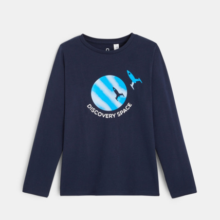 Avis T-shirt motif espace 3D bleu garçon OKAIDI 1