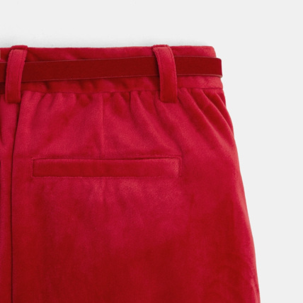 Avis Short velours lisse et ceinture rouge fille OKAIDI 3
