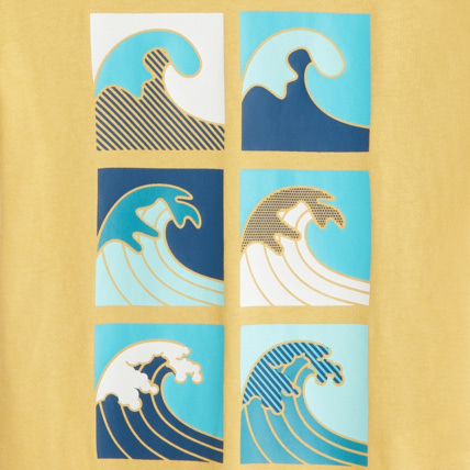 Avis T-shirt à motifs vagues jaune garçon OKAIDI 3