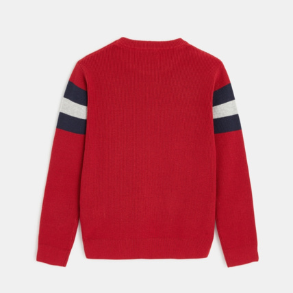 Avis Pull rayé en tricot rouge garçon OKAIDI 4