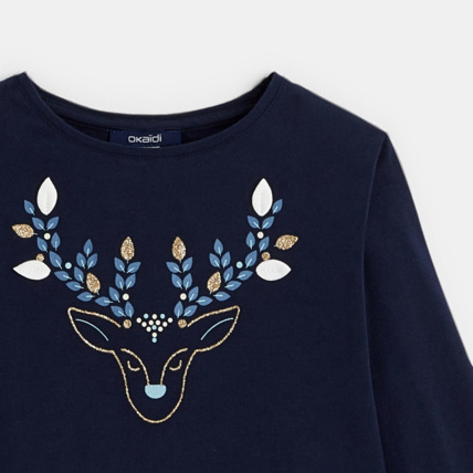 Avis T-shirt de Noël bleu fille OKAIDI 2