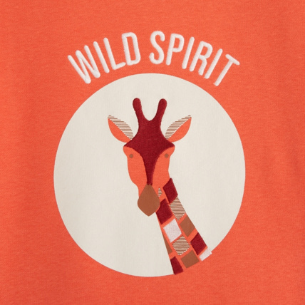 Avis Sweat-shirt brodé motif Girafe orange fille OKAIDI 3