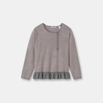 Avis Pull à base volantée gris fille OKAIDI 1