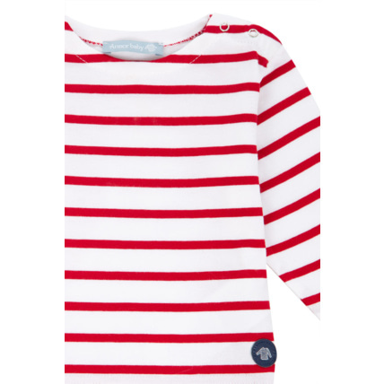 Avis Marinière "Beg Meil" Baby - coton léger - Blanc/Braise ARMOR-LUX 2