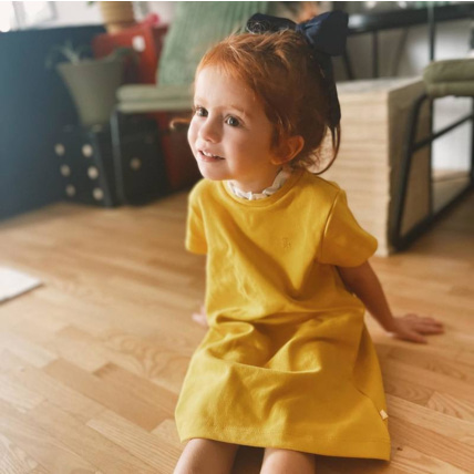 Avis Robe à col collerette jaune fille OKAIDI 5