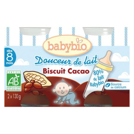 Avis BIO Douceur de lait Biscuit Cacao 130 g dès 8 mois Babybio 1