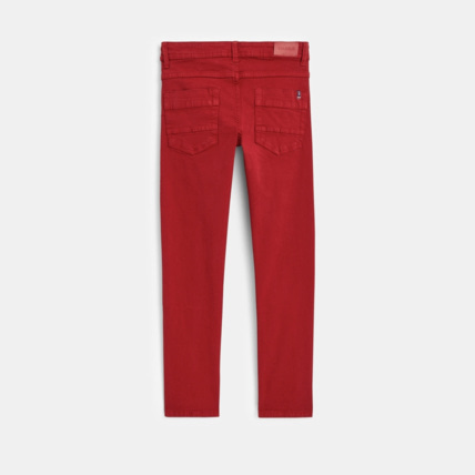 Avis Pantalon skinny en toile unie rouge garçon OKAIDI 4
