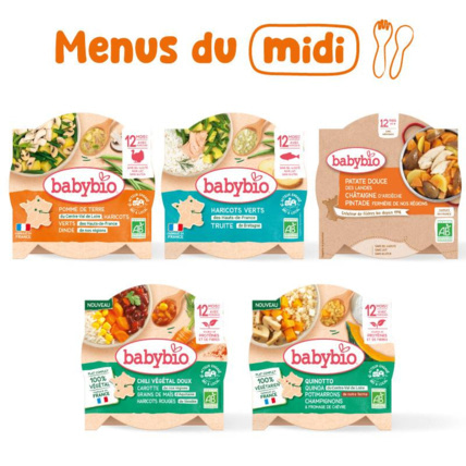 Avis Pack repas bébé midi avec plat végétarien 12 mois Babybio 1