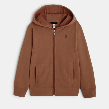 Avis Sweat-shirt uni à capuche marron garçon OKAIDI 1