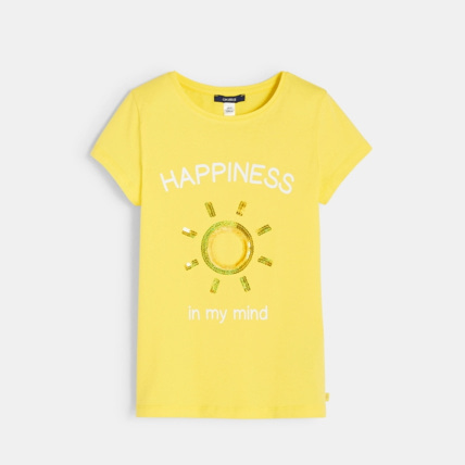 Avis T-shirt à motif 3D fantaisie jaune fille OKAIDI 1