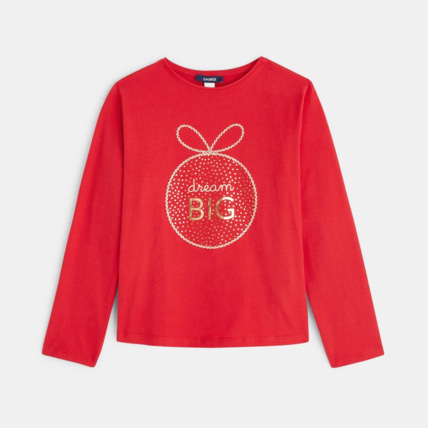 Avis T-shirt à message "dream big" rouge fille OKAIDI 2