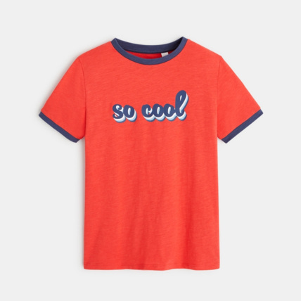 Avis T-shirt coton flammé à message rouge garçon OKAIDI 2