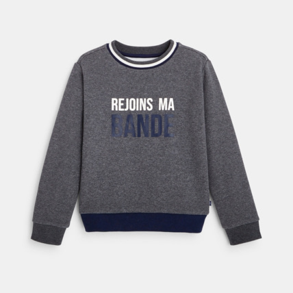 Avis Sweat-shirt à message gris garçon OKAIDI 1