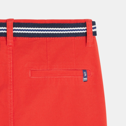 Avis Bermuda en toile + ceinture rouge garçon OKAIDI 3