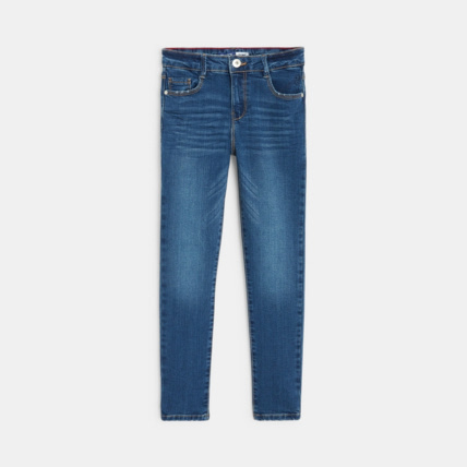 Avis Jean skinny en coton biologique recyclé bleu fille OKAIDI 1