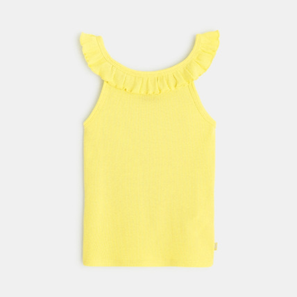 Avis Débardeur uni à col volanté jaune fille OKAIDI 1