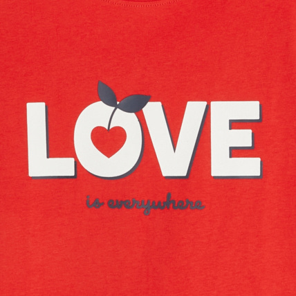 Avis T-shirt manches courtes à message LOVE rouge fille OKAIDI 3