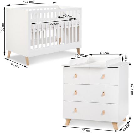 Avis Ensemble commode table à langer amovible + lit évolutif bébé NOAH Mon Mobilier Design 4