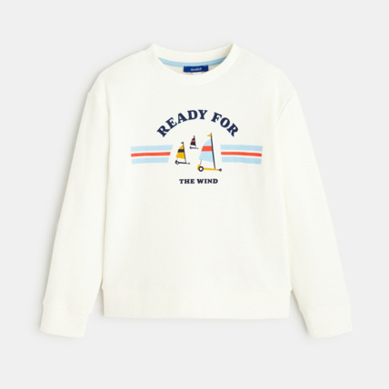 Avis Sweat-shirt à message blanc garçon OKAIDI 1