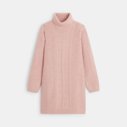 Avis Robe-pull torsadée col roulé rose fille OKAIDI 2